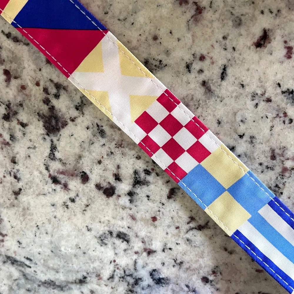 Vineyard Vines D-Ring Belt Women M Nautical Signal Flag Multi Preppy Silk 42.5in